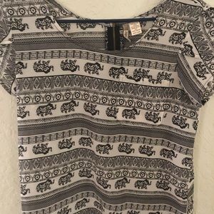 Fun Elephant design polyester T-shirt